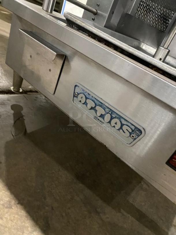 WOW! Attias Commercial Stainless Steel Natural Gas Powered Heavy-Duty Gyro Machine! With 8 Infrared Ceramic Burners! On Legs! Working When Removed! - Image 8 of 10