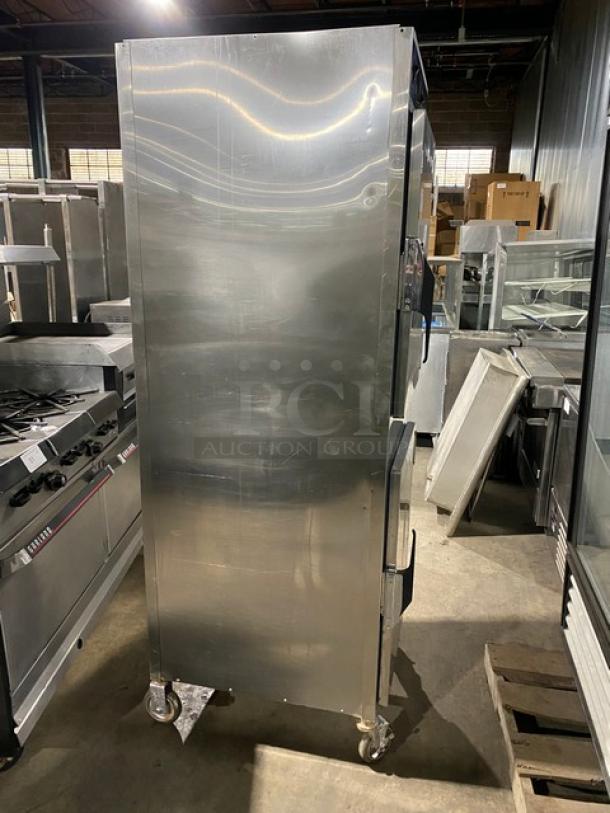 Alto-Shaam Halo Heat Series Commercial Stainless Steel Dutch Door Dual Compartment Mobile Heated Holding/Proofing Cabinet! With Wire Racks! Model: 1000-UP SN: 1057014-000! 120V 1 Phase! On Casters! - Image 4 of 9