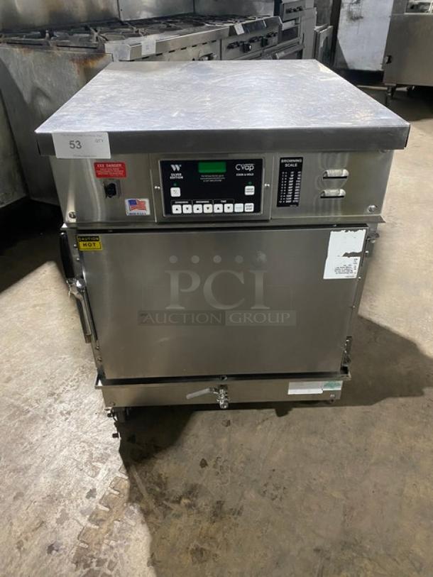 Winston Cvap Silver Edition Commercial Stainless Steel Electric Powered Half Size Undercounter Cook-N-Hold Oven! With Built In Pan Racks! Model: CAC507GR SN: 20170727-0001! 208V 1 Phase! On Casters! - Image 1 of 9