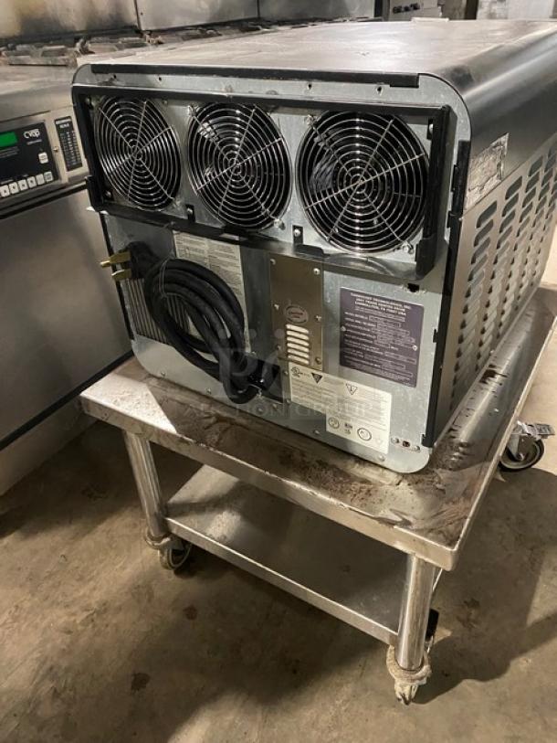 TurboChef Commercial Stainless Steel Electric Powered High Speed Countertop Rapid Cook Oven! With Cook Stone! Model: ENCORE 2 SN: ENC2TD00763! 208-240V 1 Phase! On Single Shelf Equipment Cart With Casters! - Image 3 of 8