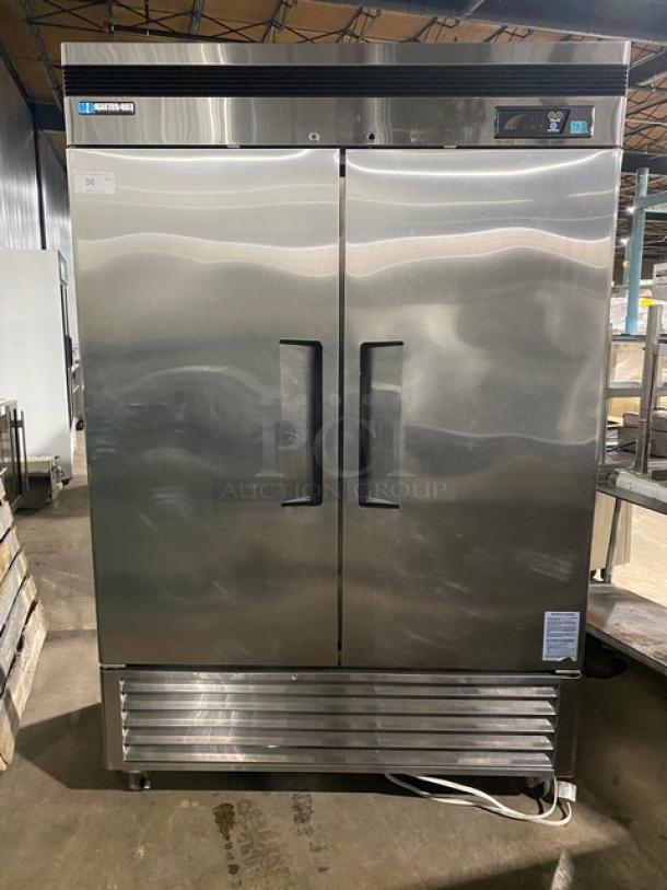 Master-Bilt Commercial Stainless Steel Solid 2 Door Reach In Refrigerator! With Poly Coated Wire Racks! Model: CCR-49DR SN: IT101411! 115V 1 Phase! On Casters! - Image 1 of 10