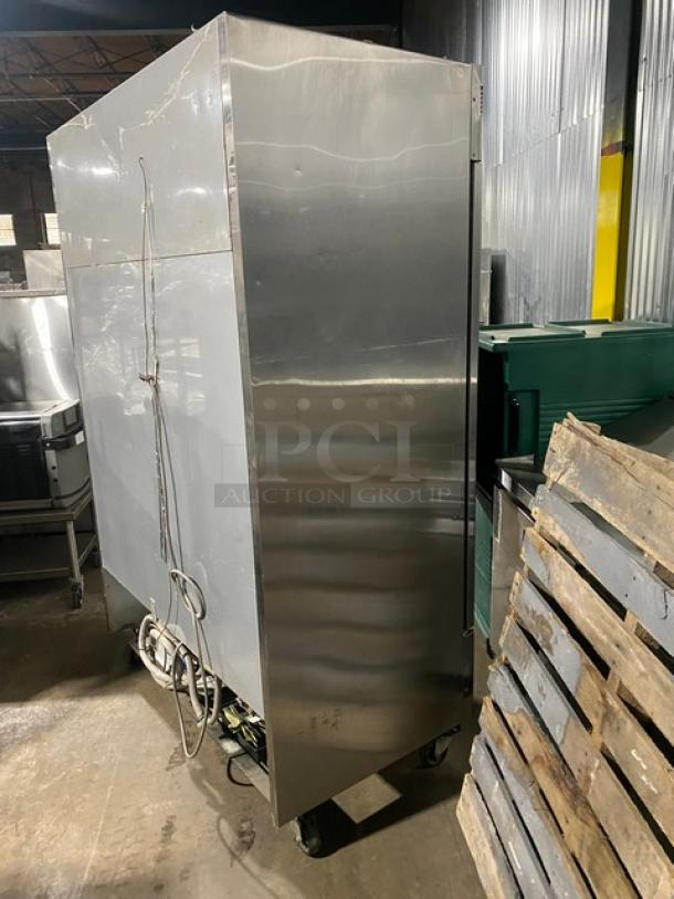 Master-Bilt Commercial Stainless Steel Solid 2 Door Reach In Refrigerator! With Poly Coated Wire Racks! Model: CCR-49DR SN: IT101411! 115V 1 Phase! On Casters! - Image 3 of 10