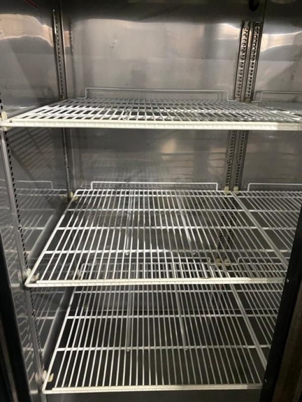 Master-Bilt Commercial Stainless Steel Solid 2 Door Reach In Refrigerator! With Poly Coated Wire Racks! Model: CCR-49DR SN: IT101411! 115V 1 Phase! On Casters! - Image 6 of 10