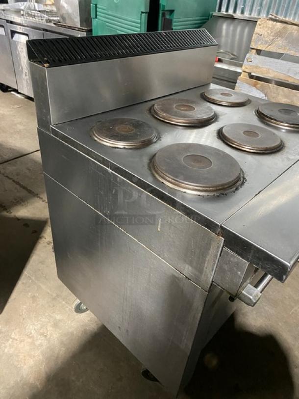Garland Commercial Stainless Steel Electric Powered 6 Sealed Burner Range/Oven Combo! With Back Splash! With Wire Oven Rack! On Casters! - Image 3 of 8