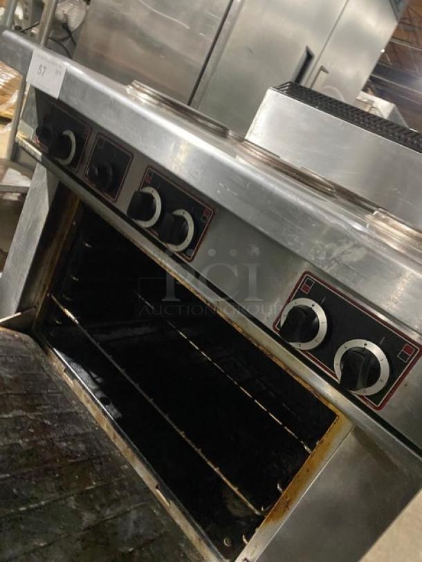 Garland Commercial Stainless Steel Electric Powered 6 Sealed Burner Range/Oven Combo! With Back Splash! With Wire Oven Rack! On Casters! - Image 8 of 8