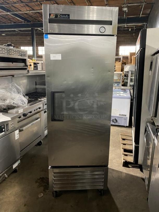 True Commercial Stainless Steel Solid Single Door Reach In Freezer! Energy Star Certified! With Poly Coated Wire Rack! Model: T-23F SN: 7696435! 115V 1 Phase! On Casters! - Image 1 of 9