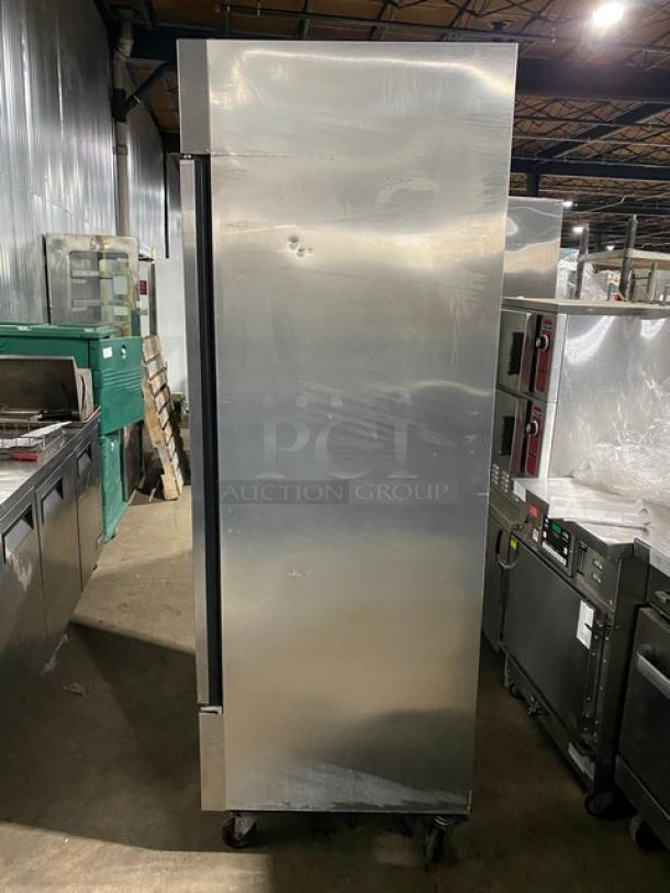 True Commercial Stainless Steel Solid Single Door Reach In Freezer! Energy Star Certified! With Poly Coated Wire Rack! Model: T-23F SN: 7696435! 115V 1 Phase! On Casters! - Image 3 of 9