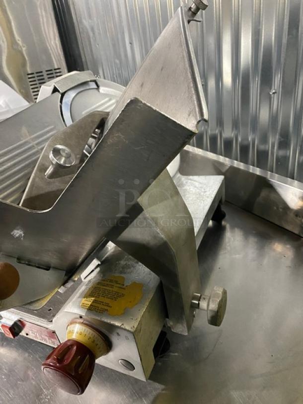 Fleetwood Commercial Stainless Steel Electric Powered Countertop Deli Meat Slicer! With 12" Blade! Model: 412E SN: 412C9427529! 115V 1 Phase! On Legs! - Image 3 of 8