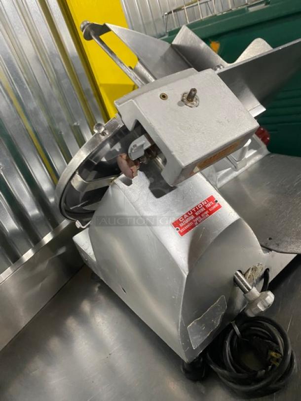 Fleetwood Commercial Stainless Steel Electric Powered Countertop Deli Meat Slicer! With 12" Blade! Model: 412E SN: 412C9427529! 115V 1 Phase! On Legs! - Image 4 of 8