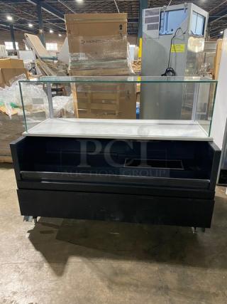 Structural Concepts Starbucks Style Commercial Black Refrigerated Multi-Level Open Grab-N-Go Display Case! With Top Enclosed Glass Merchandiser Showcase! Model: SBZ6652DR SN: 0640066 DT296345! 220V 1 Phase! On Legs!