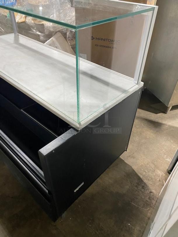 Structural Concepts Starbucks Style Commercial Black Refrigerated Multi-Level Open Grab-N-Go Display Case! With Top Enclosed Glass Merchandiser Showcase! Model: SBZ6652DR SN: 0640066 DT296345! 220V 1 Phase! On Legs! - Image 2 of 7