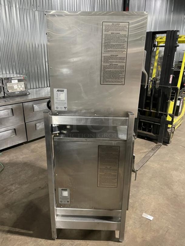 AccuTemp Evolution Series Commercial Stainless Steel Electric Powered 12 Pan Double Stacked Convection Steamer! Energy Star Certified! With Built In Pan Holding Racks! Model: E64803D14000200 SN: 48405! 440/480V 3 Phase! On Single Shelf Equipment Stand! - Image 4 of 11
