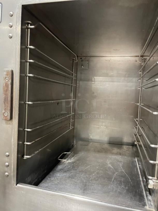 AccuTemp Evolution Series Commercial Stainless Steel Electric Powered 12 Pan Double Stacked Convection Steamer! Energy Star Certified! With Built In Pan Holding Racks! Model: E64803D14000200 SN: 48405! 440/480V 3 Phase! On Single Shelf Equipment Stand! - Image 7 of 11