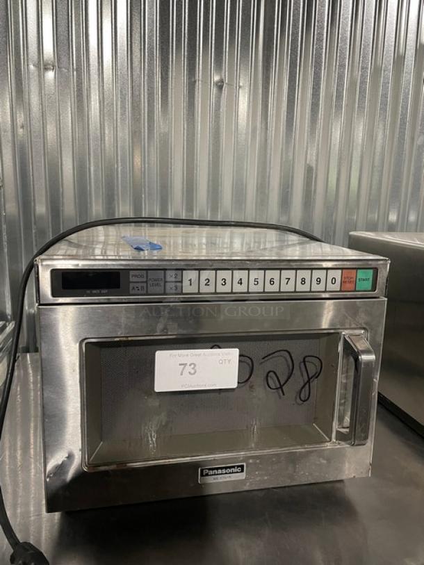 Panasonic Commercial Stainless Steel Electric Powered Countertop Heavy Duty Microwave Oven! With Programable Touch Controls! Model: NE-1757R SN: 6A47160204! 208V 1 Phase! On Legs! - Image 1 of 8