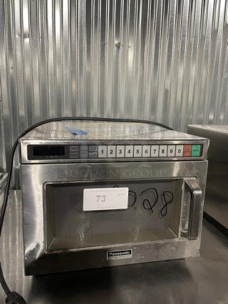 Panasonic Commercial Stainless Steel Electric Powered Countertop Heavy Duty Microwave Oven! With Programable Touch Controls! Model: NE-1757R SN: 6A47160204! 208V 1 Phase! On Legs!