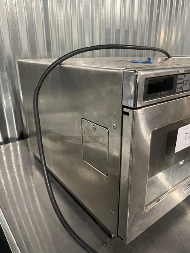 Panasonic Commercial Stainless Steel Electric Powered Countertop Heavy Duty Microwave Oven! With Programable Touch Controls! Model: NE-1757R SN: 6A47160204! 208V 1 Phase! On Legs! - Image 2 of 8