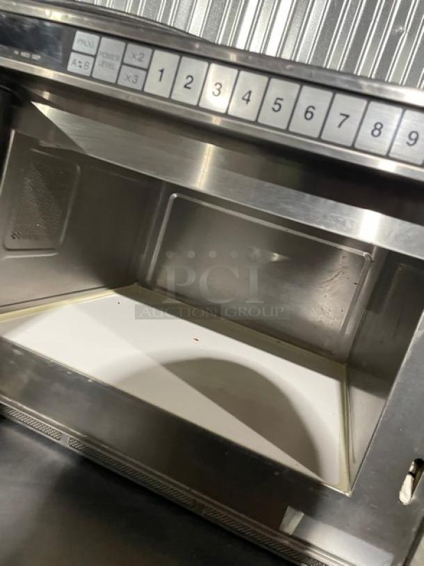 Panasonic Commercial Stainless Steel Electric Powered Countertop Heavy Duty Microwave Oven! With Programable Touch Controls! Model: NE-1757R SN: 6A47160204! 208V 1 Phase! On Legs! - Image 6 of 8