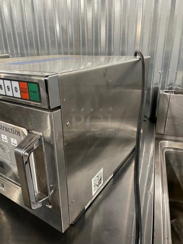 Panasonic Commercial Stainless Steel Electric Powered Countertop Heavy Duty Microwave Oven! With Programable Touch Controls! Model: NE-1757R SN: 6A55170313! 208V 1 Phase! On Legs! - Image 3 of 8