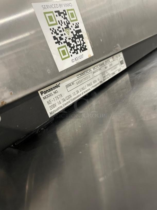 Panasonic Commercial Stainless Steel Electric Powered Countertop Heavy Duty Microwave Oven! With Programable Touch Controls! Model: NE-1757R SN: 6A55170313! 208V 1 Phase! On Legs! - Image 4 of 8