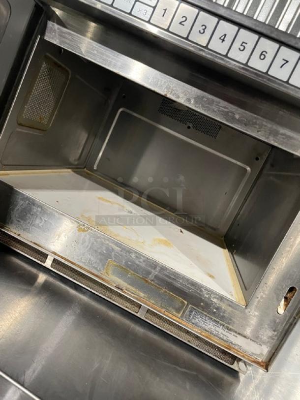 Panasonic Commercial Stainless Steel Electric Powered Countertop Heavy Duty Microwave Oven! With Programable Touch Controls! Model: NE-1757R SN: 6A55170313! 208V 1 Phase! On Legs! - Image 6 of 8