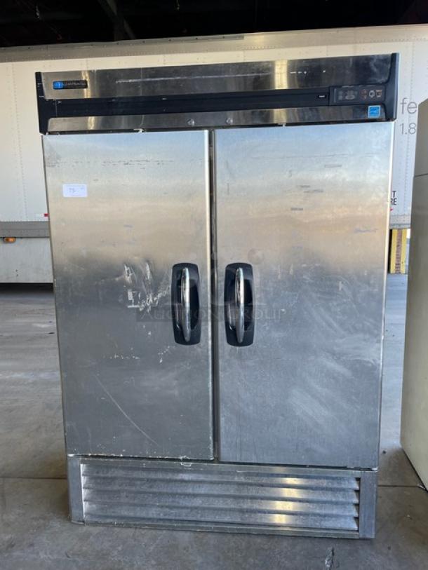 Master-Bilt Fusion Series Commercial Stainless Steel Solid 2 Door Reach In Freezer! Energy Star Certified! With Poly Coated Wire Racks! Model: F49-S SN: F49S-15030052! 115V 1 Phase! - Image 1 of 9