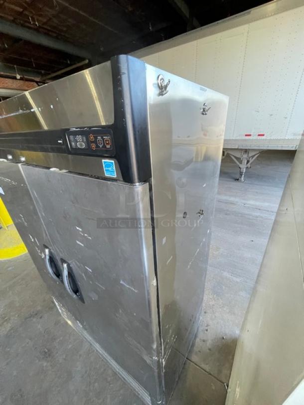 Master-Bilt Fusion Series Commercial Stainless Steel Solid 2 Door Reach In Freezer! Energy Star Certified! With Poly Coated Wire Racks! Model: F49-S SN: F49S-15030052! 115V 1 Phase! - Image 2 of 9