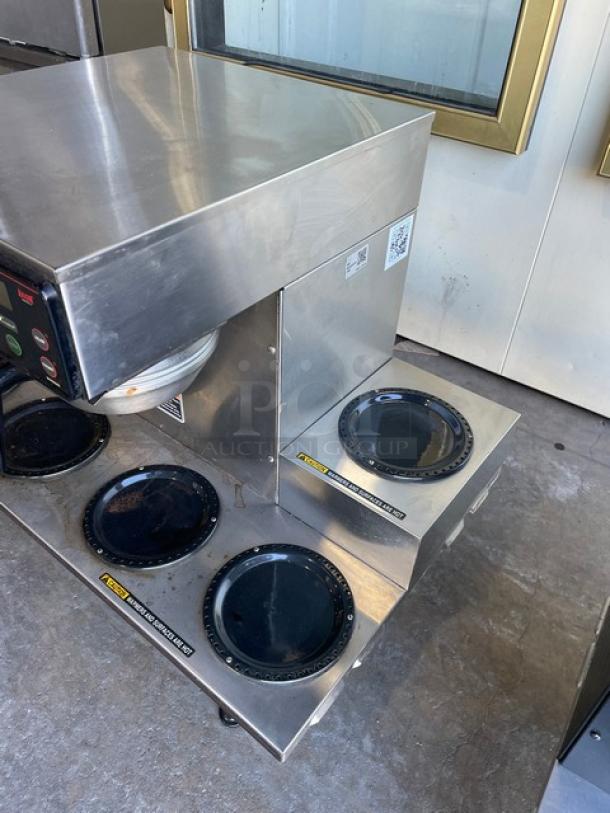 Bunn AXIOM Series Commercial Stainless Steel Countertop Coffee Brewer! With 6 Warmer Plates! With Digital Brewer Controls & Hot Water Dispenser! With Brew Baskets! Model: AXIOM 0/6 TWIN SN: AXTN031513! 120/208-240V 1 Phase! On Legs! - Image 2 of 7