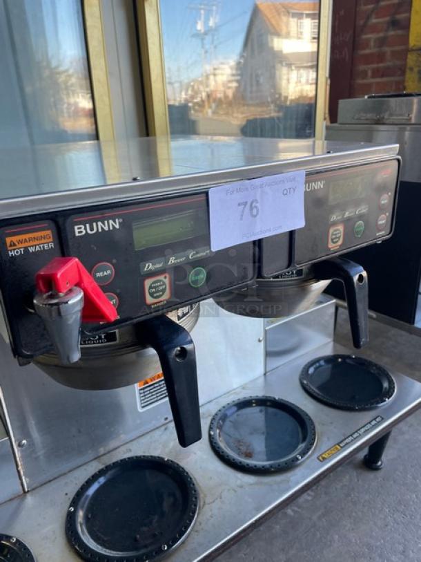 Bunn AXIOM Series Commercial Stainless Steel Countertop Coffee Brewer! With 6 Warmer Plates! With Digital Brewer Controls & Hot Water Dispenser! With Brew Baskets! Model: AXIOM 0/6 TWIN SN: AXTN031513! 120/208-240V 1 Phase! On Legs! - Image 7 of 7
