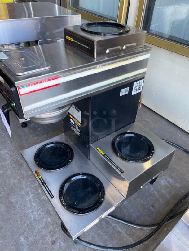 Bunn CW Series Commercial Stainless Steel Countertop Coffee Brewer! With 4 Warmer Plates! With Hot Water Dispenser & Brew Basket! Model: CWTF35-4W! 120/240V 1 Phase! On Legs! - Image 2 of 8