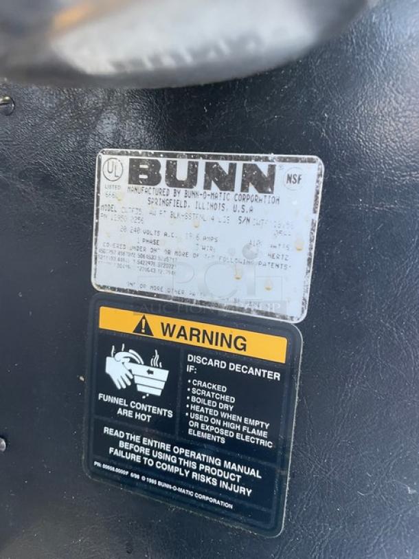 Bunn CW Series Commercial Stainless Steel Countertop Coffee Brewer! With 4 Warmer Plates! With Hot Water Dispenser & Brew Basket! Model: CWTF35-4W! 120/240V 1 Phase! On Legs! - Image 6 of 8