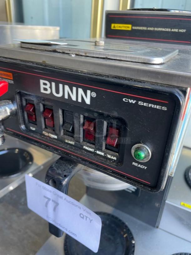 Bunn CW Series Commercial Stainless Steel Countertop Coffee Brewer! With 4 Warmer Plates! With Hot Water Dispenser & Brew Basket! Model: CWTF35-4W! 120/240V 1 Phase! On Legs! - Image 7 of 8