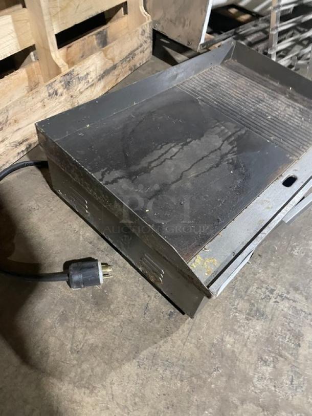 Commercial Stainless Steel Electric Powered Countertop Flat/Grooved Griddle! With Thermostatic Controls! With Back & Side Splash! On Legs! - Image 3 of 6