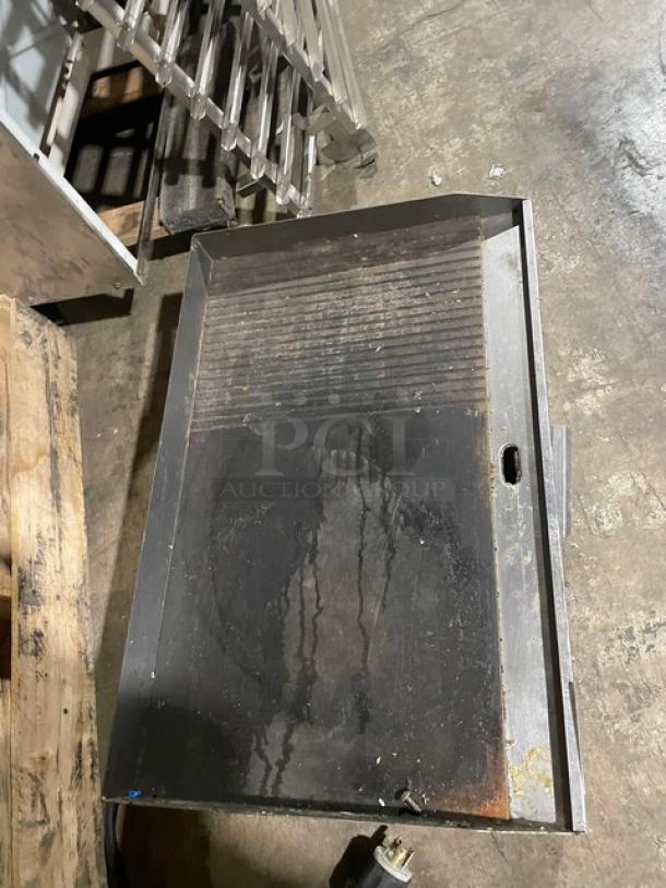 Commercial Stainless Steel Electric Powered Countertop Flat/Grooved Griddle! With Thermostatic Controls! With Back & Side Splash! On Legs! - Image 4 of 6