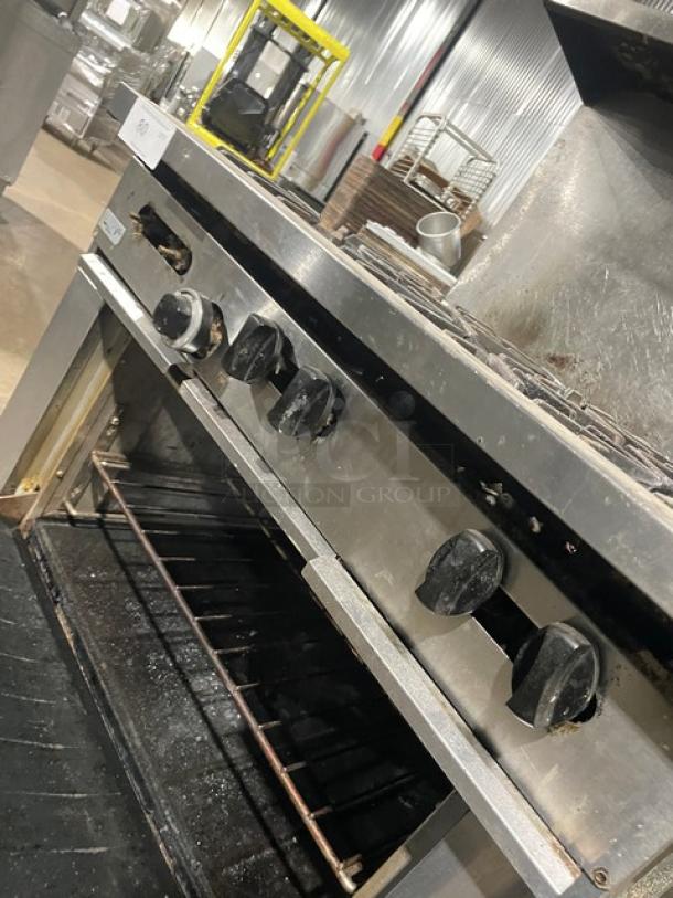 SunFire Commercial Stainless Steel Natural Gas Powered 6 Burner Range/Oven Combo! With Back Splash & Overhead Salamander Shelf! With Wire Oven Rack! Model: X36-6R! On Casters! - Image 8 of 10