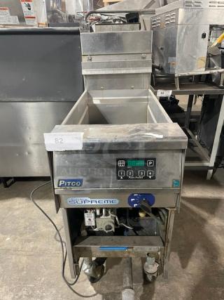 Pitco Solstice Supreme Series Commercial Stainless Steel Natural Gas Powered 12 Gal. Pasta Cooker/Rethermalizer! With Back Splash! With Digital Touch Controls! Model: SSPG14 SN: G15GC056302! On Casters!