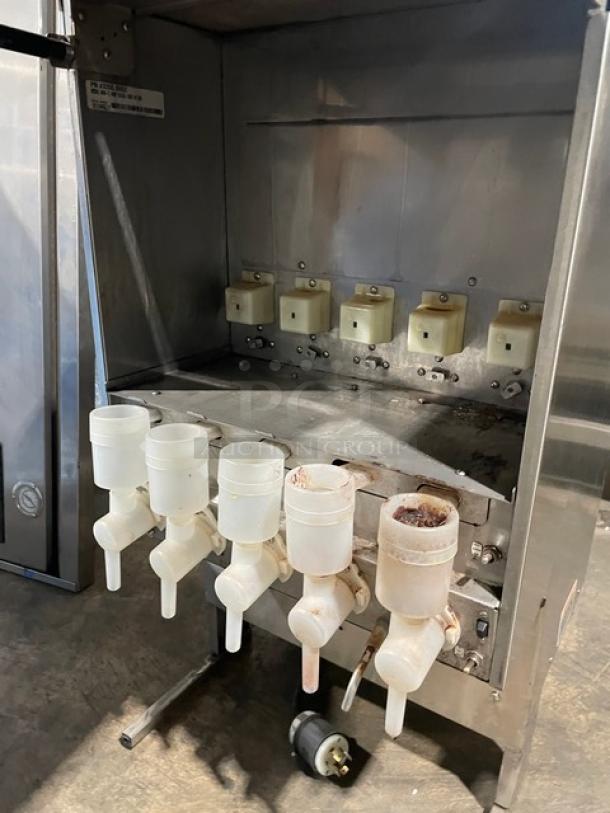 Bunn Dunkin Donuts Style Commercial Stainless Steel Electric Powered Countertop 5-Flavor Hot Chocolate/Cappuccino Hot Beverage Machine! With Hot Water Dispenser! With Digital Controls! Model: IMIX-5 SN: IMIX845617! 120/208-240V 1 Phase! On Legs! - Image 5 of 8