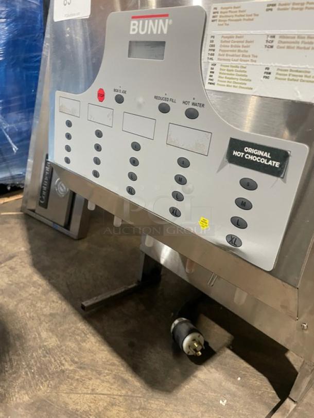 Bunn Dunkin Donuts Style Commercial Stainless Steel Electric Powered Countertop 5-Flavor Hot Chocolate/Cappuccino Hot Beverage Machine! With Hot Water Dispenser! With Digital Controls! Model: IMIX-5 SN: IMIX845617! 120/208-240V 1 Phase! On Legs! - Image 6 of 8