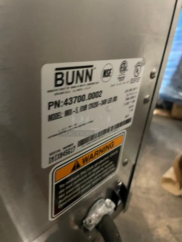 Bunn Dunkin Donuts Style Commercial Stainless Steel Electric Powered Countertop 5-Flavor Hot Chocolate/Cappuccino Hot Beverage Machine! With Hot Water Dispenser! With Digital Controls! Model: IMIX-5 SN: IMIX845617! 120/208-240V 1 Phase! On Legs! - Image 7 of 8