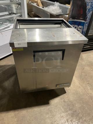 True Commercial Stainless Steel Single Door Refrigerated Mega Top Salad/Sandwich Prep Table! Model: TSSU-27-08 SN: 5089738! 115V 1 Phase! On Casters!
