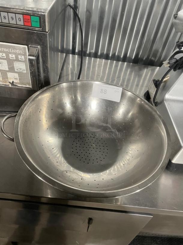 Commercial Stainless Steel Perforated Strainer! With Handles! - Image 1 of 4