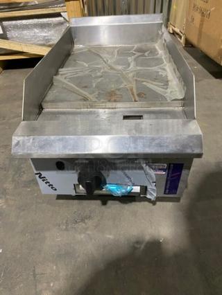 NEW! Scratch-N-Dent! Venancio! Late Model! Rocket Cooking Series Commercial Stainless Steel Natural Gas Powered Countertop Flat Griddle! With Thermostatic Controls! With Back & Side Splash! On Legs!