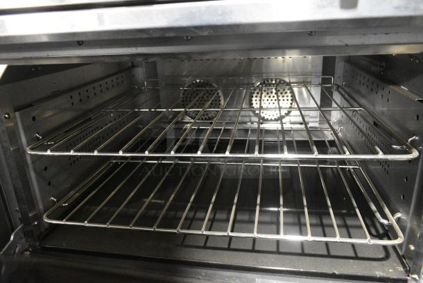 BRAND NEW SCRATCH AND DENT! Stainless Steel Commercial Electric Powered 10 Burner French Top Range w/ 2 Convection Ovens, Over Shelf and Back Splash. 3 Phase. - Image 7 of 17