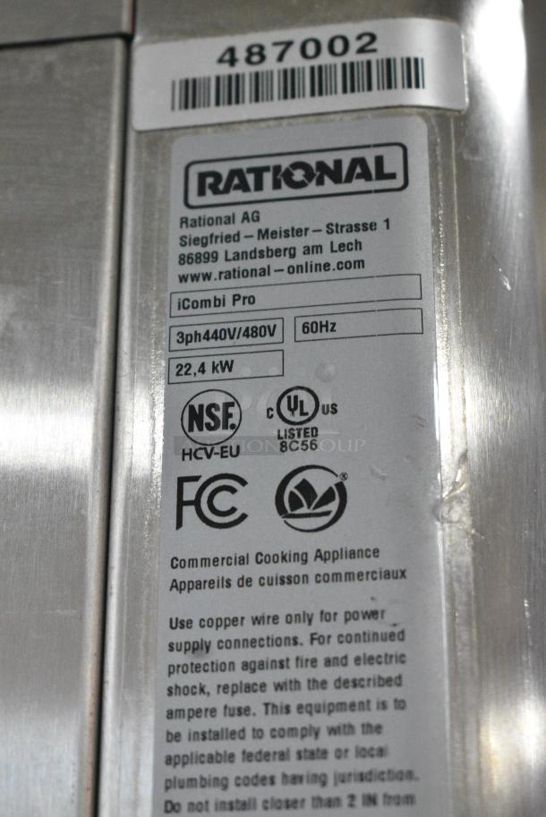 2 2021/2022 Rational LM100EE.AXXXX/LM100CE.AXXXX iCombi Pro Stainless Steel Commercial Electric Powered Combi Convection Oven. 440/480 Volts, 3 Phase. 2 Times Your Bid! - Image 6 of 9