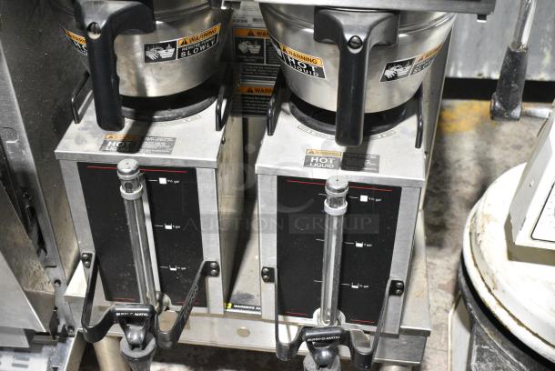 Bunn DUAL Stainless Steel Commercial Countertop Double Coffee Machine w/ Hot Water Dispenser, 2 Metal Brew Baskets and 2 Server Satellites. 120/240 Volts, 1 Phase. - Image 4 of 9