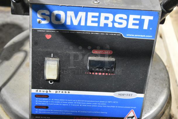 Somerset SDP-747D Metal Commercial Countertop Dough Press. 120 Volts, 1 Phase. Tested and Working! - Image 4 of 8