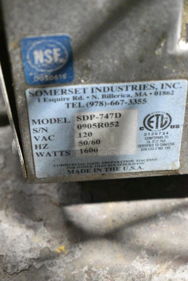 Somerset SDP-747D Metal Commercial Countertop Dough Press. 120 Volts, 1 Phase. Tested and Working! - Image 8 of 8