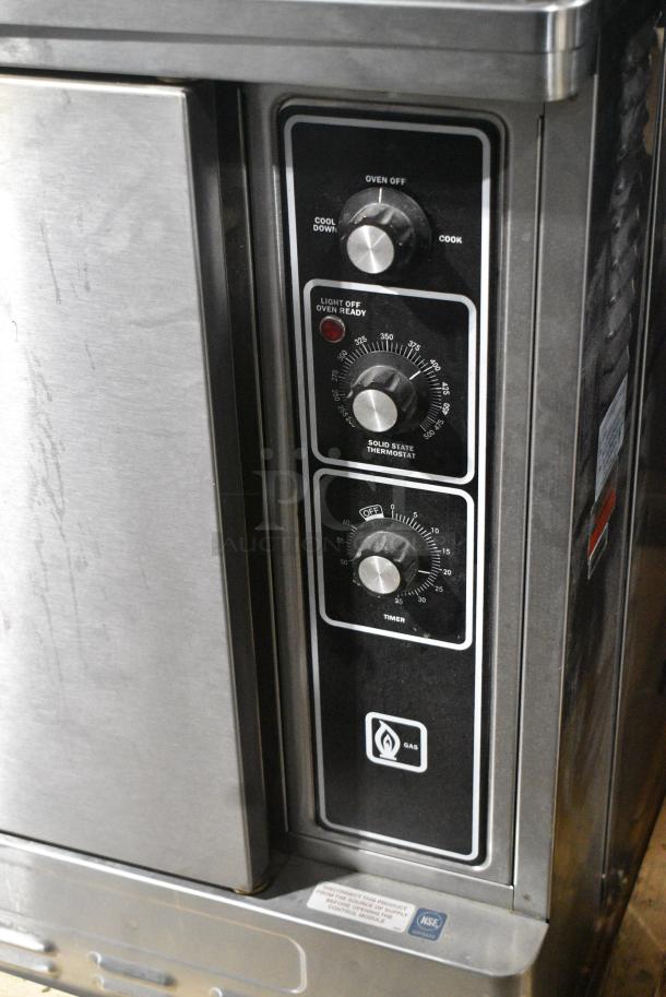 LIKE NEW! 2023 Blodgett DFG-50 Stainless Steel Commercial Natural Gas Powered Half Size Convection Oven w/ Solid Door, Metal Oven Racks and Thermostatic Controls. - Image 5 of 8
