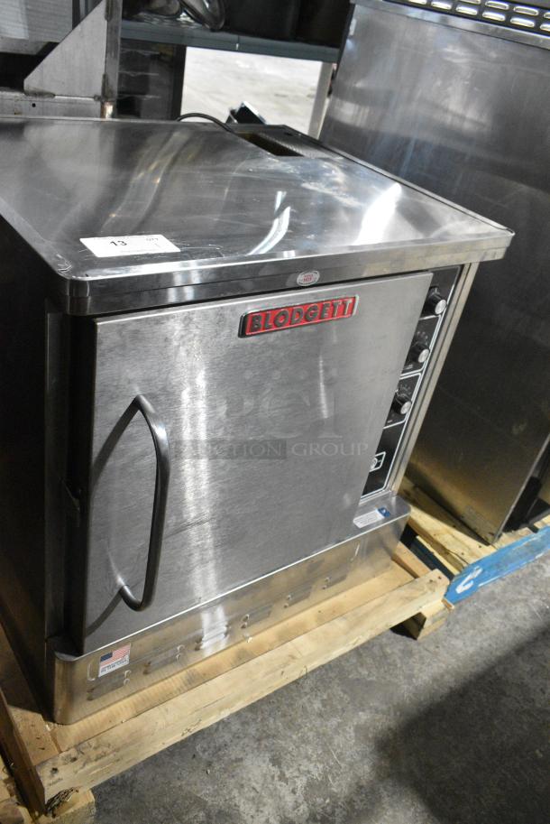 LIKE NEW! 2023 Blodgett DFG-50 Stainless Steel Commercial Natural Gas Powered Half Size Convection Oven w/ Solid Door, Metal Oven Racks and Thermostatic Controls. - Image 1 of 8