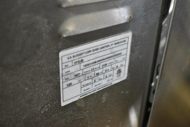 LIKE NEW! 2023 Blodgett DFG-50 Stainless Steel Commercial Natural Gas Powered Half Size Convection Oven w/ Solid Door, Metal Oven Racks and Thermostatic Controls. - Image 7 of 8
