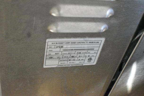 LIKE NEW! 2023 Blodgett DFG-50 Stainless Steel Commercial Natural Gas Powered Half Size Convection Oven w/ Solid Door, Metal Oven Racks and Thermostatic Controls. - Image 8 of 8